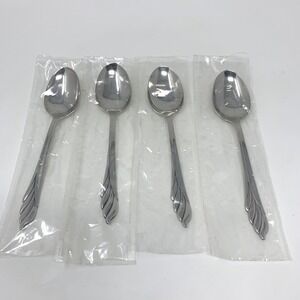 Set of 4 Oneida USA - LIBERTY'S LIGHT Stainless Flatware 6-7/8" Soup Spoons NEW